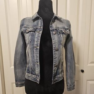 Silver Jeans Co. Youth Washed Stretch Denim Jacket Button Up Sz M